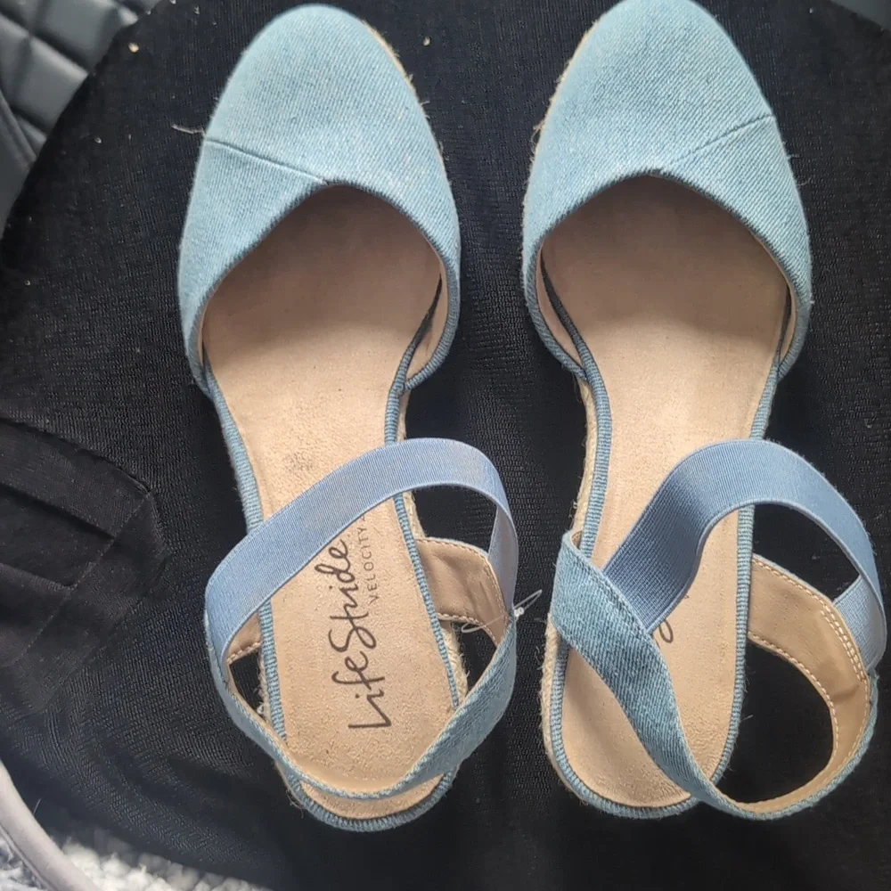 Life Stride Women's Denim Espadrilles Boho Size 8.5